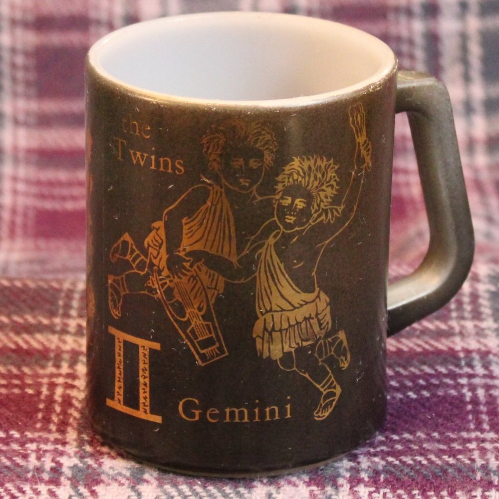 Vintage Federal Glass Gemini Zodiac The Twins Coffee Mug